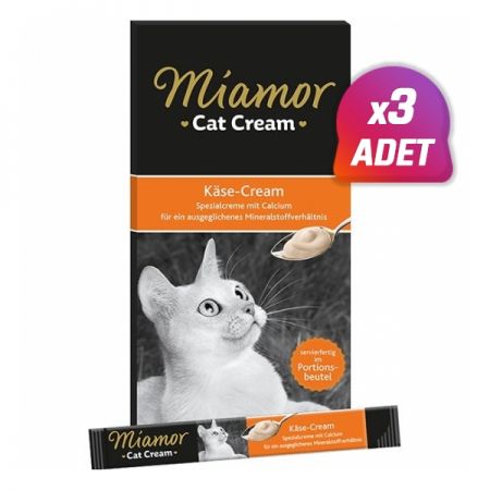 3 Adet - Miamor Cream Peynirli Sıvı Kedi Ödül Maması 5x15 Gr
