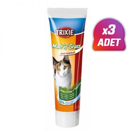 3 Adet - Trixie Çim ve Taurinli Kedi Maltı 100 Gr