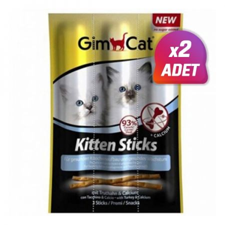 2 Adet - Gimcat Sticks Kitten Hindili Kedi Ödül Çubuğu 3 Adet 3 Gr