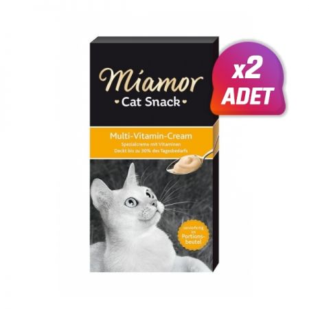 2 Adet - Miamor Cream Multivitamin Katkılı Sıvı Kedi Ödül Maması 6x15 Gr