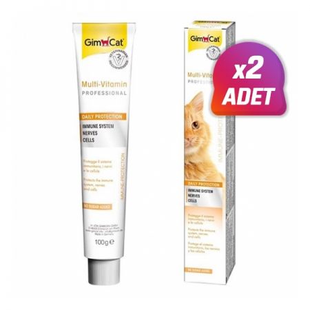 2 Adet - Gimcat Multi Vitamin Paste 12 Vitaminli Kedi Malt Macunu 100 Gr