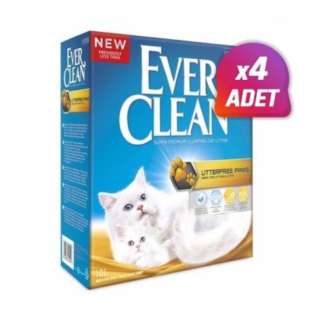 4 Adet - Ever Clean LitterFree Paws İz Bırakmayan Kedi Kumu 10 Lt