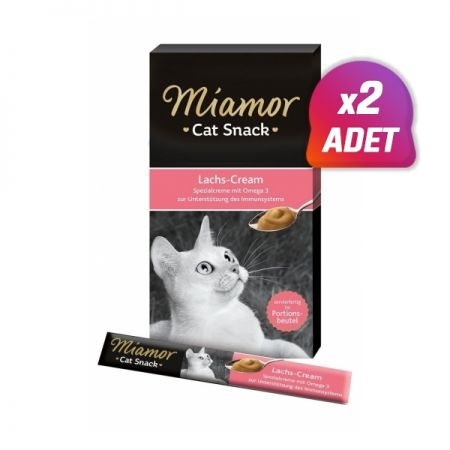 2 Adet - Miamor Cream Somonlu Kedi Ödül Maması 6x15 Gr