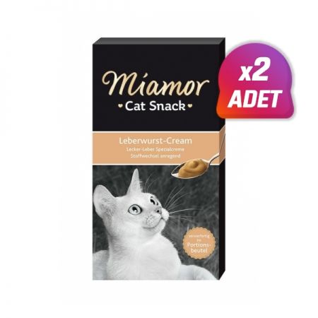2 Adet - Miamor Cream Ciğerli Kedi Ödül Maması 6x15 Gr