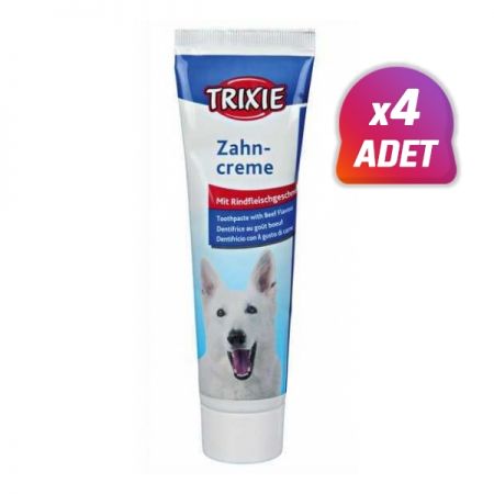 4 Adet - Trixie Köpek Diş Macunu (Et Tadında) 100Gr.
