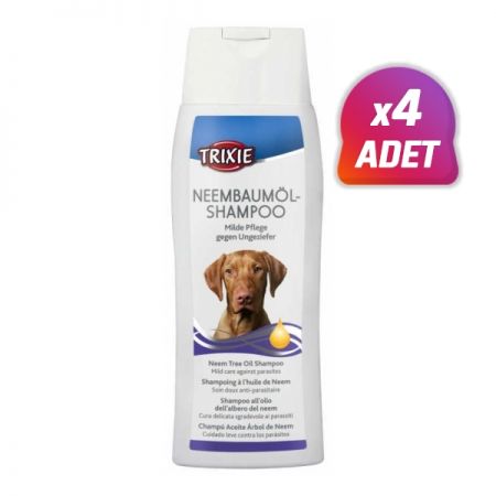 4 Adet - Trixie Köpek Neem Ağacı Özlü Şampuan, 250ml.