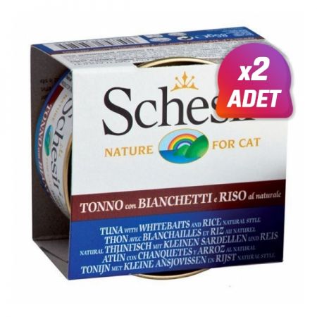 2 Adet - Schesir Ton Balıklı ve Ringa Balıklı Naturel Konserve Kedi Maması 85 Gr