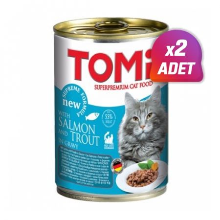 2 Adet - Tomi Somon ve Alabalıklı Kedi Konservesi 400 Gr