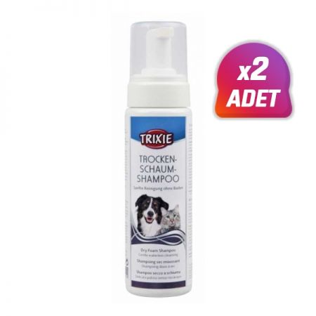 2 Adet - Trixie Köpek ve Kedi için Kuru Köpük Şampuan 230 Ml