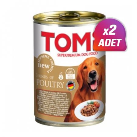 2 Adet - Tomi Kümes Hayvanlı Yetişkin Konserve Köpek Maması 400 Gr 1 Adet