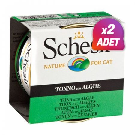 2 Adet - Schesir Ton Balıklı ve Deniz Bitkili Jöleli Konserve Kedi Maması 85 Gr