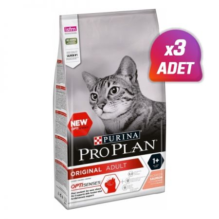 3 Adet - Pro Plan Adult Somonlu Yetişkin Kedi Maması 1.5 Kg