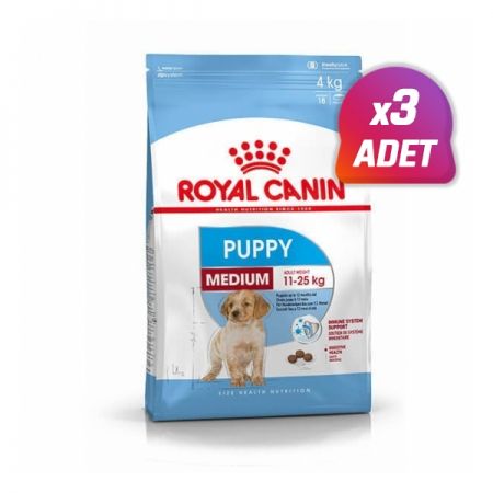 3 Adet - Royal Canin Medium Puppy Yavru Köpek Maması 4 Kg