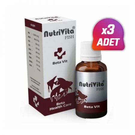 3 Adet - NutriVita Fish Beta Balık Vitamini 30 Ml
