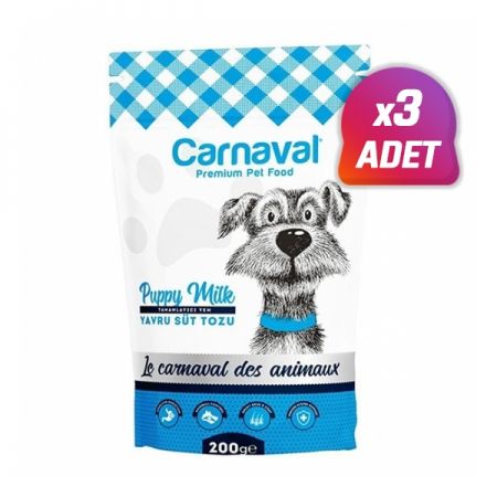 3 Adet - Carnaval Premium Yavru Köpekler İçin Süt Tozu 200 Gr