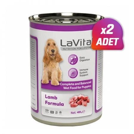 2 Adet - Lavital Puppy Kuzulu Bağışıklık Sistemi Destekleyici Yavru Köpek Konservesi 400 Gr