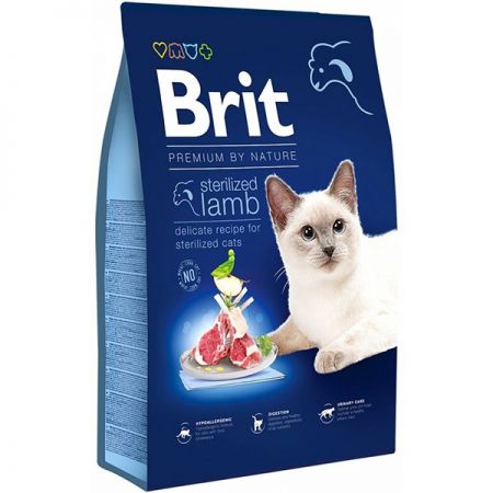 Brit Premium By Nature Sterilised Kuzu Etli  Kısırlaştırılmış Yetişkin Kedi Maması 8 Kg