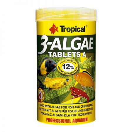 Tropical 3-Algae Tablet A Tatlı ve Tuzlu Su Balıkları için Yosunlu Yem 36 Gr 80 Adet