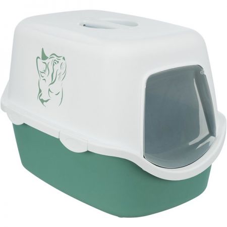 Trixie Litter Tray Kapalı Kedi Tuvaleti Beyaz/Yeşil 40x40x56 Cm