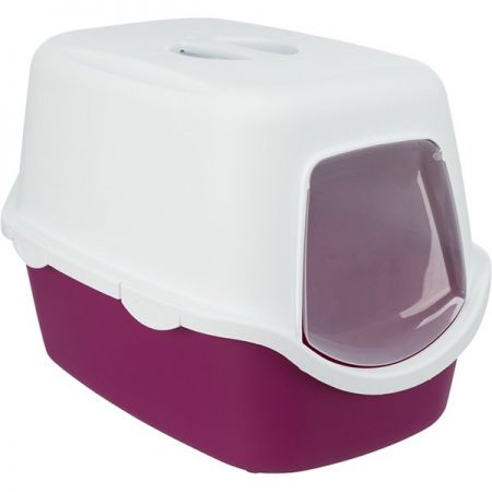 Trixie Litter Tray Kapalı Kedi Tuvaleti Beyaz/Vişne 40x40x56 Cm