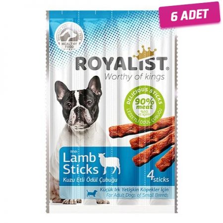Royalist Küçük Irk Kuzu Etli Sticks Yetişkin Köpek Ödülü 20 Gr - 6 Adet