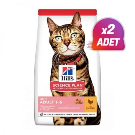 2 Adet - Hills Light Tavuklu Yetişkin Diyet Kedi Maması 3 Kg