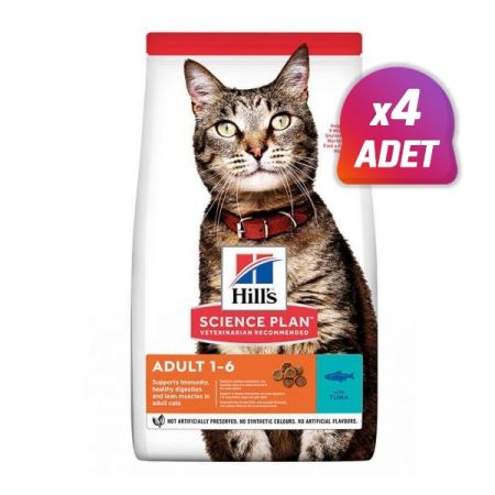 4 Adet - Hills Adult Ton Balıklı Yetişkin Kedi Maması 1.5 Kg
