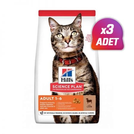 3 Adet - Hills Adult Kuzu Etli Yetişkin Kedi Maması 1.5 Kg