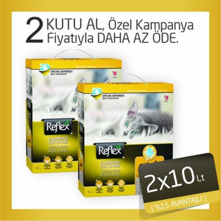 Reflex Klinik Özel Tanecik Süper Hızlı Topaklanan Kedi Kumu 2x10 Lt