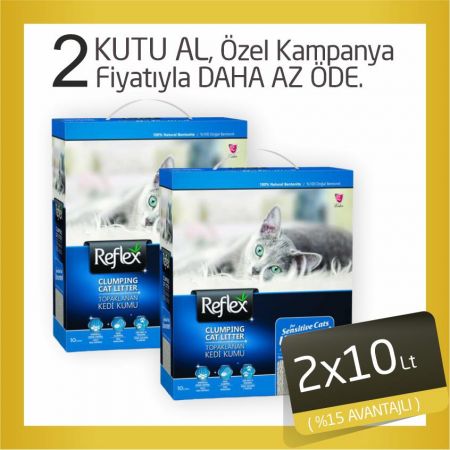 Reflex Sensitive Kokusuz Bentonit Kedi Kumu 2x10 Lt