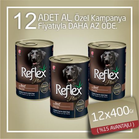 Reflex Plus Dana Etli Yetişkin Köpek Konservesi 12x400 gr