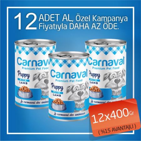 Carnaval Premium Dog Kuzu Etli Yavru Köpek Konservesi 12x400 Gr