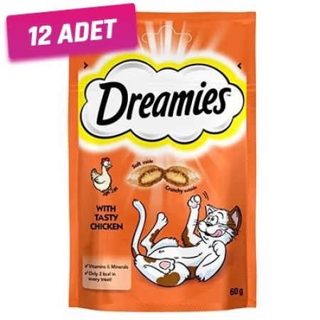Dreamies İçi Dolgulu Tavuklu Kıtır Kedi Ödül Maması 60 Gr - 12 Adet