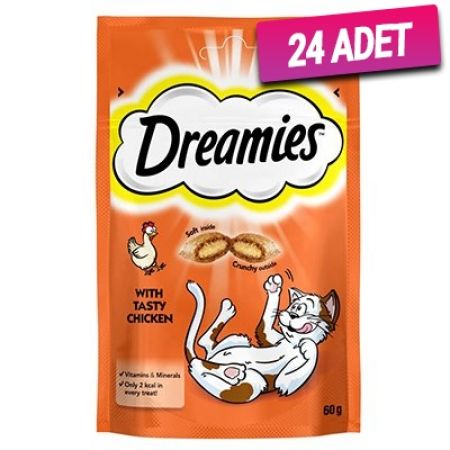 Dreamies İçi Dolgulu Tavuklu Kıtır Kedi Ödül Maması 60 Gr - 24 Adet