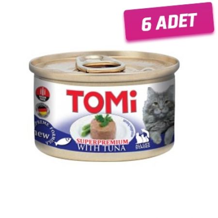 Tomi Kıyılmış Ton Balıklı Tahılsız Yetişkin Konserve Kedi Maması 85 Gr - 6 Adet