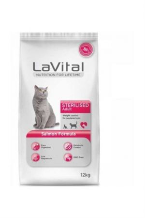 La Vital Adult Sterilsed Somonlu  Kısırlaştırılmış Yetişkin Kuru Kedi Maması  12 Kg