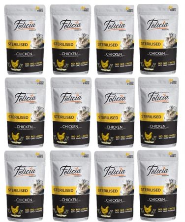 Felicia Tahılsız Sterilised Tavuklu Yaş Kedi Maması 85 gr x 12 Adet