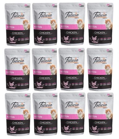 Felicia Tahılsız Yavru Tavuklu Yaş Kedi Maması 85 gr x 12 Adet