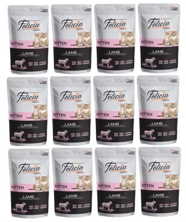 Felicia Tahılsız Yavru Kuzu Etli Yaş Kedi Maması 85 gr x 12 Adet