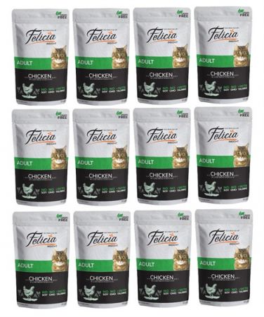 Felicia Tahılsız Yetişkin Tavuklu Yaş Kedi Maması 85 gr x 12 Adet
