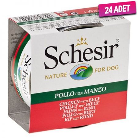 Schesir Tavuk Fileto Jöleli Konserve Köpek Maması 150 Gr - 24 Adet