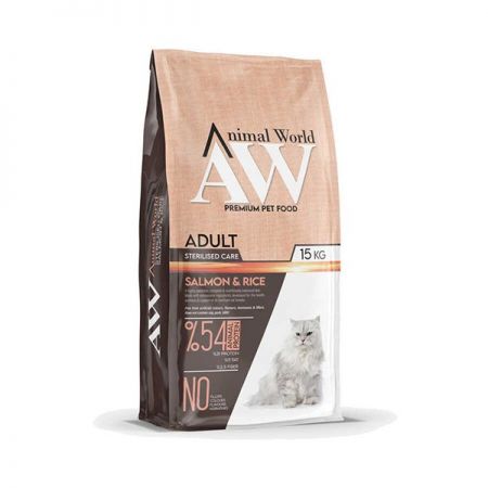 Animal World Adult Sterilised Somonlu Kısırlaştırılmış Yetişkin Kedi Maması 15 Kg