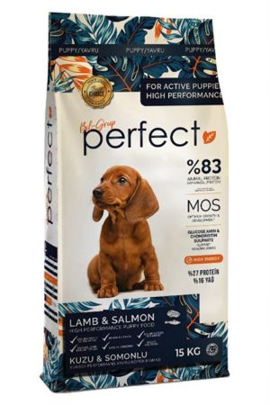 Perfect Somon ve Kuzu Etli Yavru Köpek Maması 15Kg