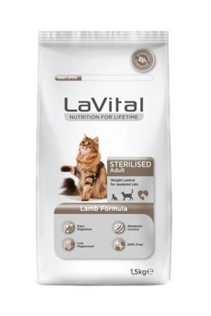 La vital Adult Yetişkin Kısırlarştırılmış Kuzu Etli Kedi Maması 1,5kg