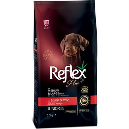 Reflex Plus Kuzulu  ve Pirinçli Orta  ve Büyük Irk Yavru Köpek Maması 15 Kg
