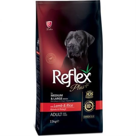 Reflex Plus Kuzu Etli Orta  ve Büyük Irk Yetişkin Köpek Maması 15 Kg
