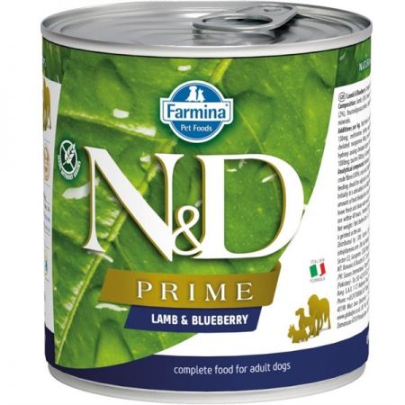 N&D Prime Kuzu Etli ve Yaban Mersinli Köpek Konservesi 285 Gr