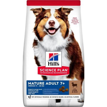 Hills Mature Adult +7 Kuzu Et ve Pirinçli Yaşlı Köpek Maması 14 kg