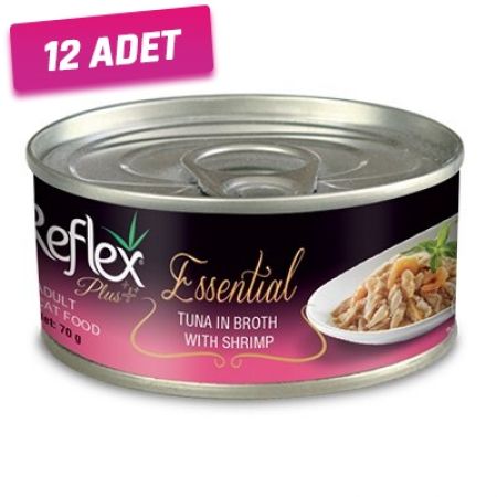 Reflex Plus Ton Balık ve Karidesli Yetişkin Konserve Kedi Maması 70 Gr - 12 Adet