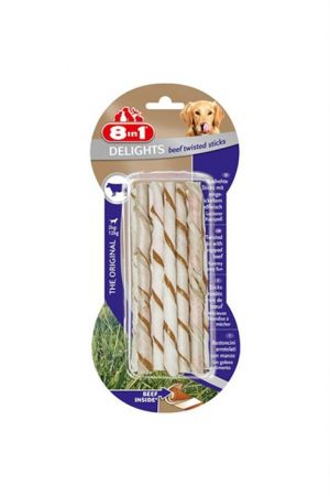 8 in 1 Delights Bones Köpekler İçin Biftekli Twested Sticks 10'lu